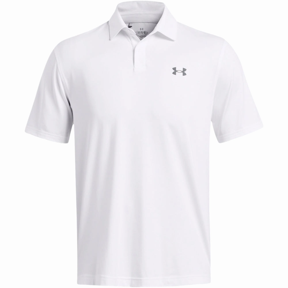 Under Armour T2G Polo Shirt - White/Pitch Gray GentleWashResistance Comfy All-Day