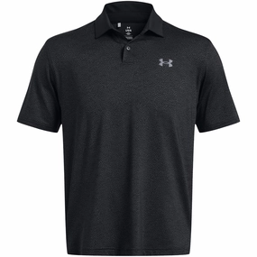 Under Armour T2G Printed Polo Shirt - Black/Castlerock Anti Static Fabric Ethically Sourced Materials