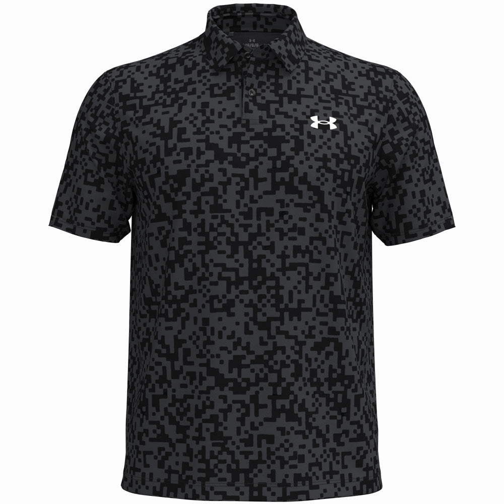 Under Armour T2G Printed Polo Shirt - Black/Castlerock/White Ultimate Wear Street Trend