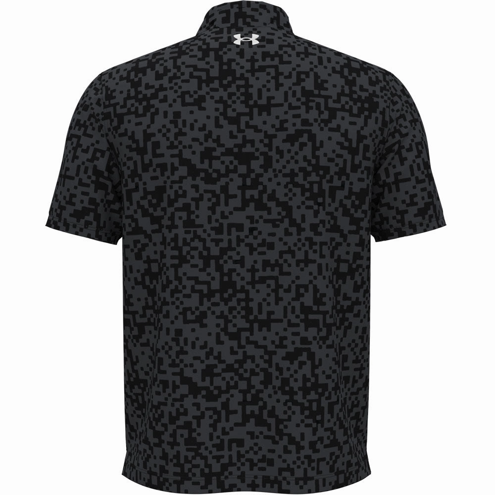 Classic Style City Casual Under Armour T2G Printed Polo Shirt - Black/Castlerock/White