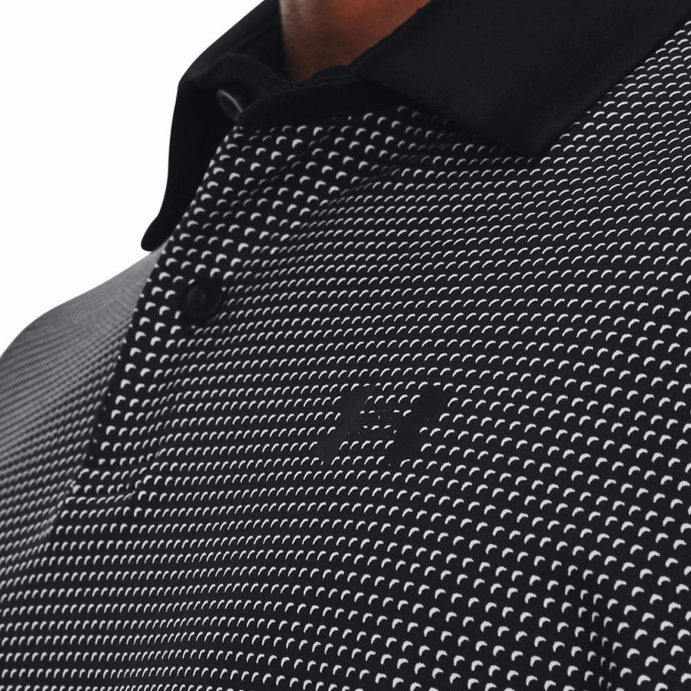Solid Color Under Armour T2G Printed Polo Shirt - Black