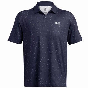 Under Armour T2G Printed Polo Shirt - Midnight Navy/Black Active Style Trend Recycled Polyester Blend