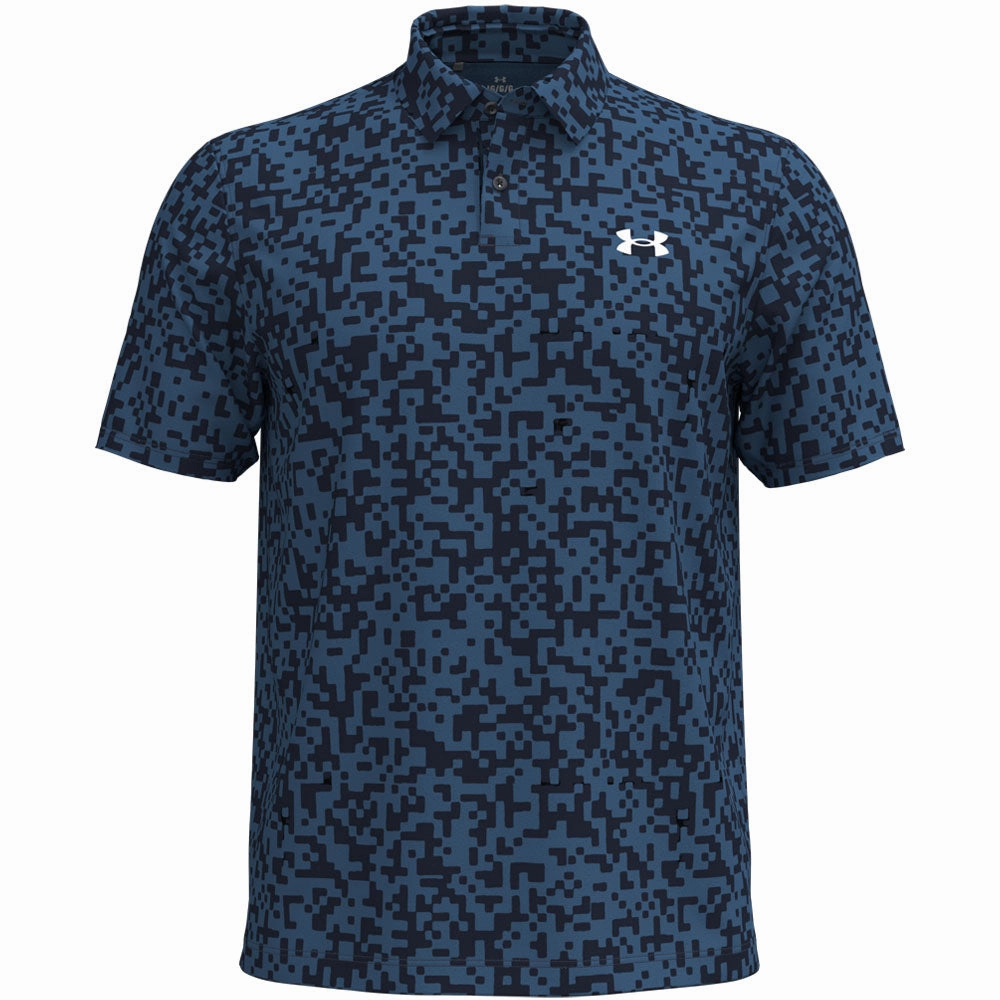 Under Armour T2G Printed Polo Shirt - Midnight Navy/Blue Atlantis/White Travel Style Playful Design