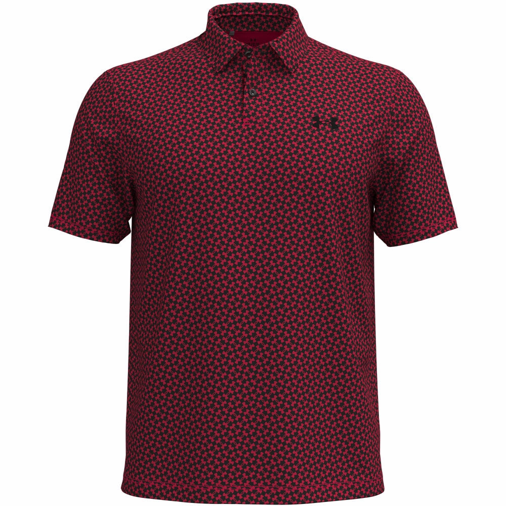 Under Armour T2G Printed Polo Shirt - Racer Red/Black/White Smart Fit NoSideSeams
