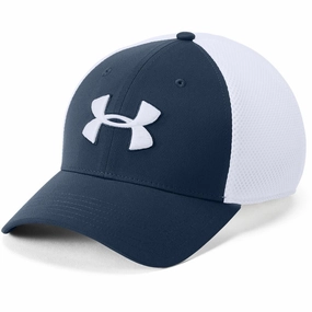 Flexible Touch Wind Resistant Under Armour TB Classic Mesh Golf Cap - Academy/White