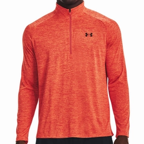Under Armour Tech 2.0 1/2 Zip Pullover - After Burn Red shiny accents Floral Print