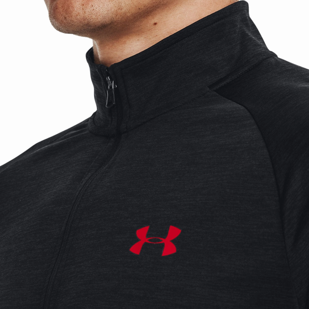Under Armour Tech 2.0 1/2 Zip Pullover - Black/Red soft fit hat accents