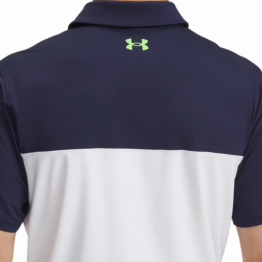 Relaxed Comfort Wear Under Armour Tee To Green Color Block Polo Shirt - Midnight Navy/White/Cyber Green