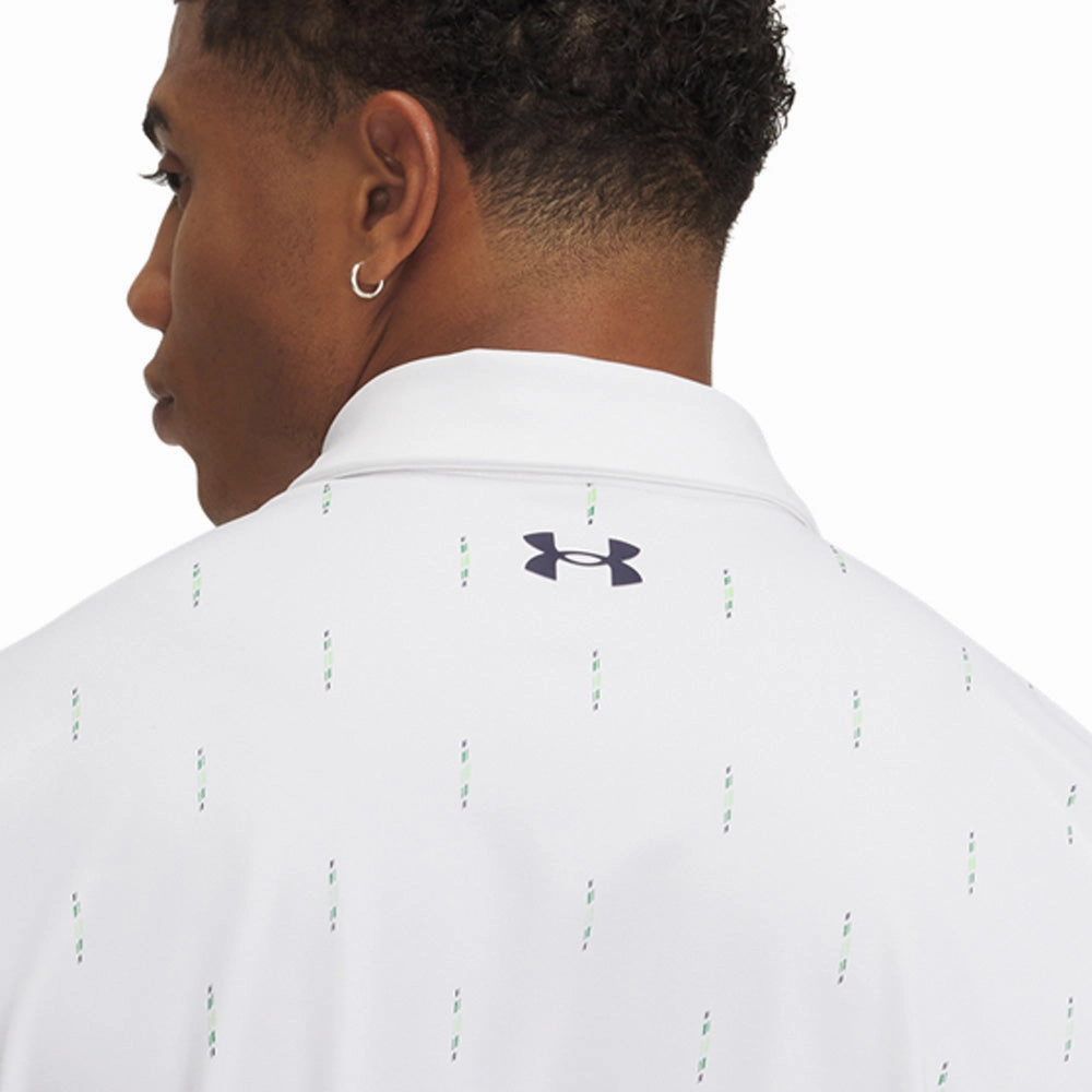 Cozy and Soft High-End Quality Under Armour Tee To Green Printed Polo Shirts - White/Midnight Navy