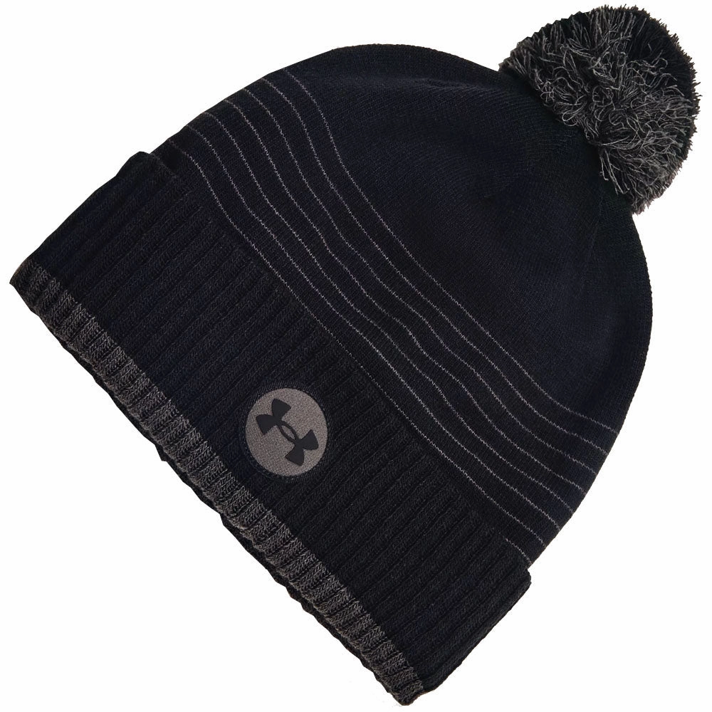 Cloche Style Under Armour Truckstop Fleece Beanie Hat - Black/Jet Grey