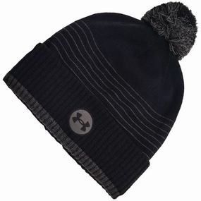 Cloche Style Under Armour Truckstop Fleece Beanie Hat - Black/Jet Grey