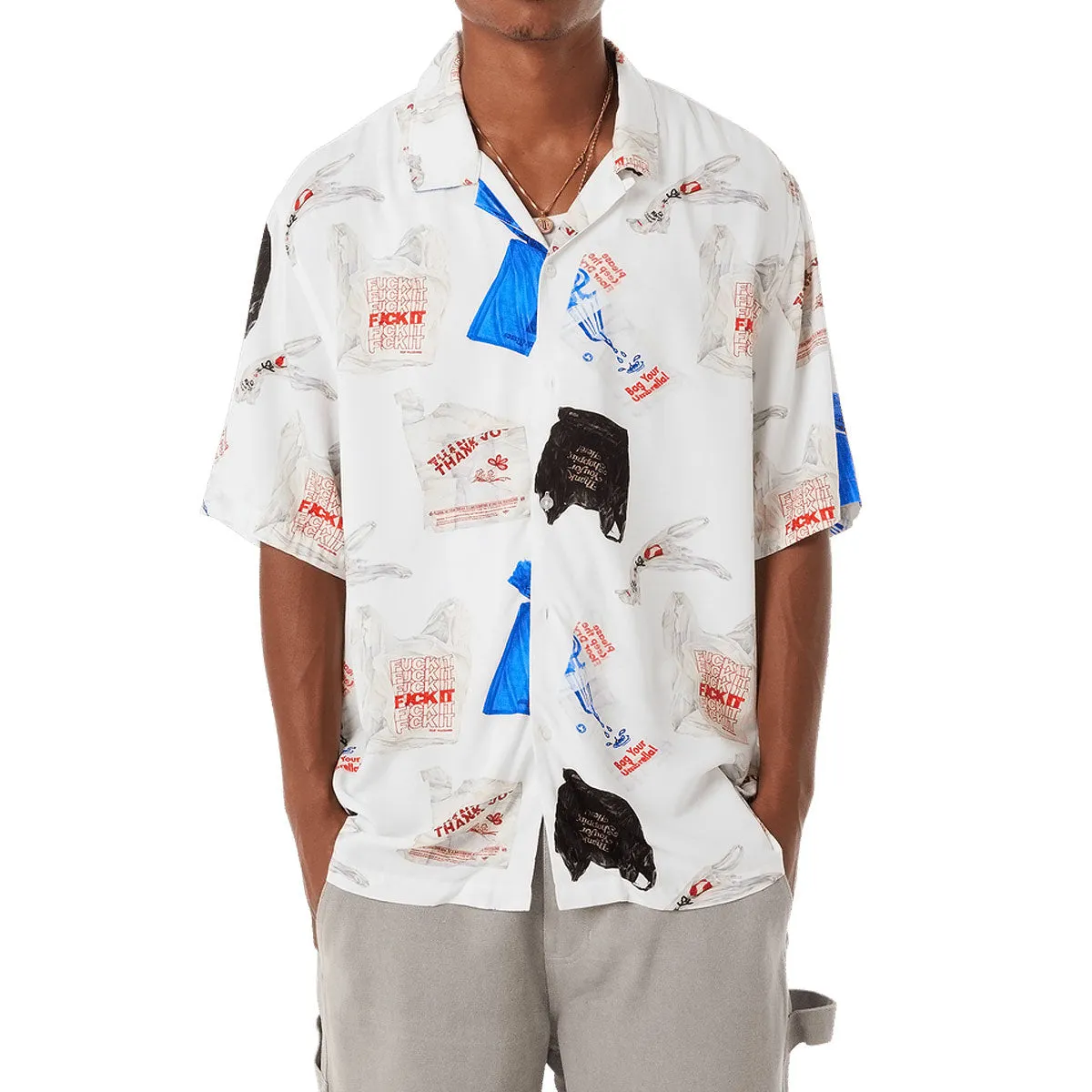 HUF Merida Resort Shirt - Multi Metallic Finish Anti Odor Treatment