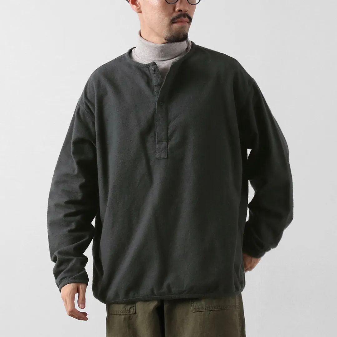 Trendy designs Lightweight Construction JAPAN BLUE JEANS / Brushed Cotton Flannel Sleeping Henry Neck Pullover RJB3595