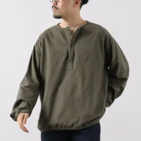 JAPAN BLUE JEANS / Brushed Cotton Flannel Sleeping Henry Neck Pullover RJB3595 holiday season Cocktail Event