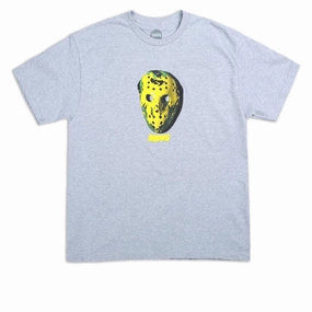 Boat neck style funky Hopps Battle Mask T-Shirt - Heather Grey