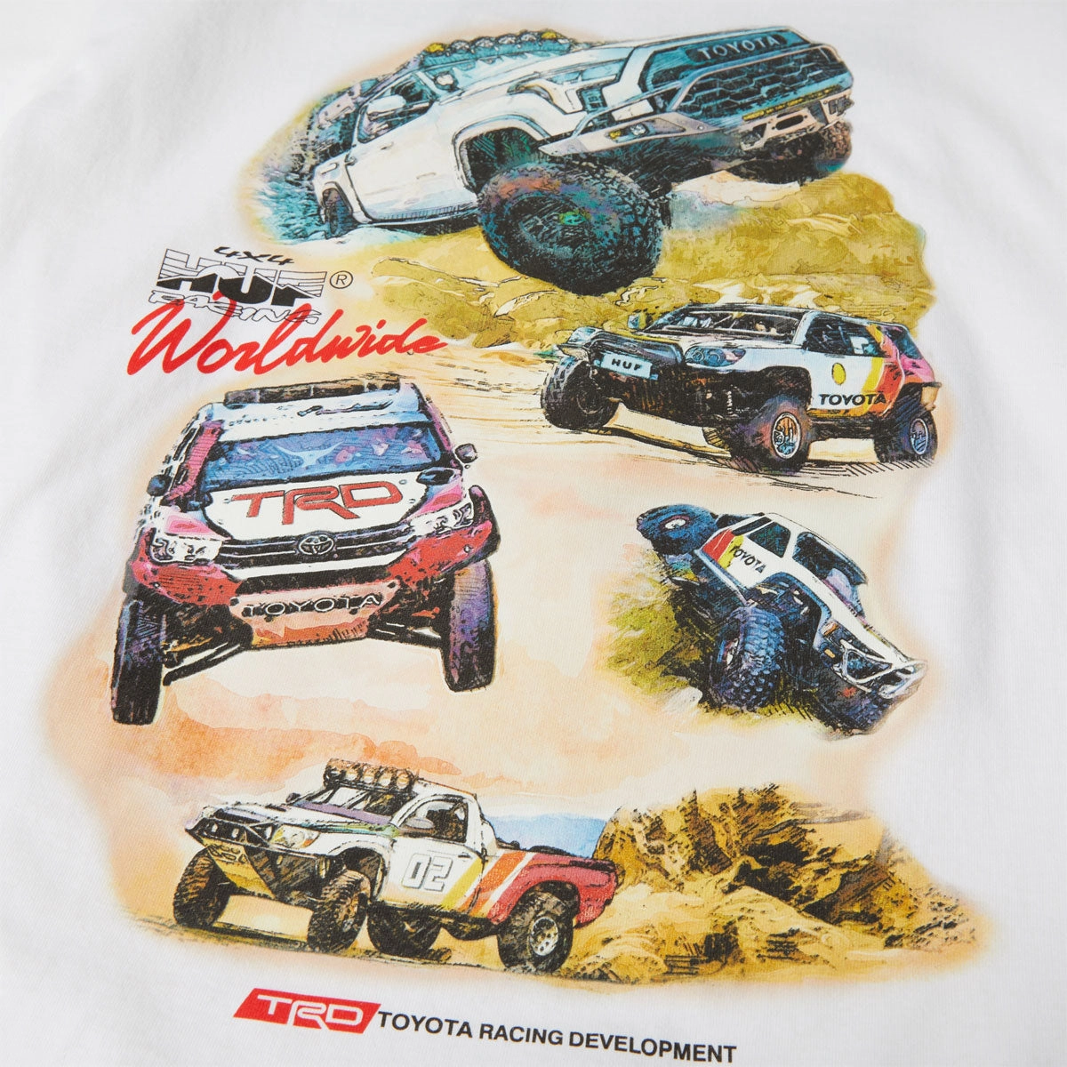 Huf x Toyota Valley Trails T-Shirt - White Simple Chic