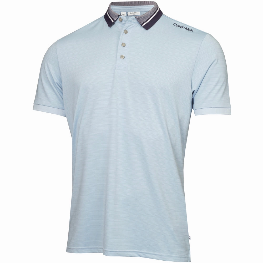 Calvin Klein Parramore Polo Shirt - Blue Moisture Wicking Fabric