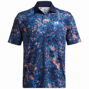 cycling outfit Under Armour T2G Printed Polo Shirt - Flare Orange/Tech Blue