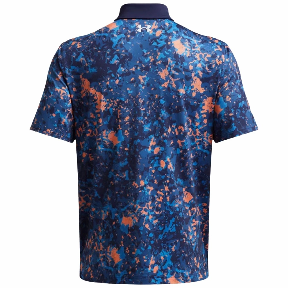 Under Armour T2G Printed Polo Shirt - Flare Orange/Tech Blue Smart Layer