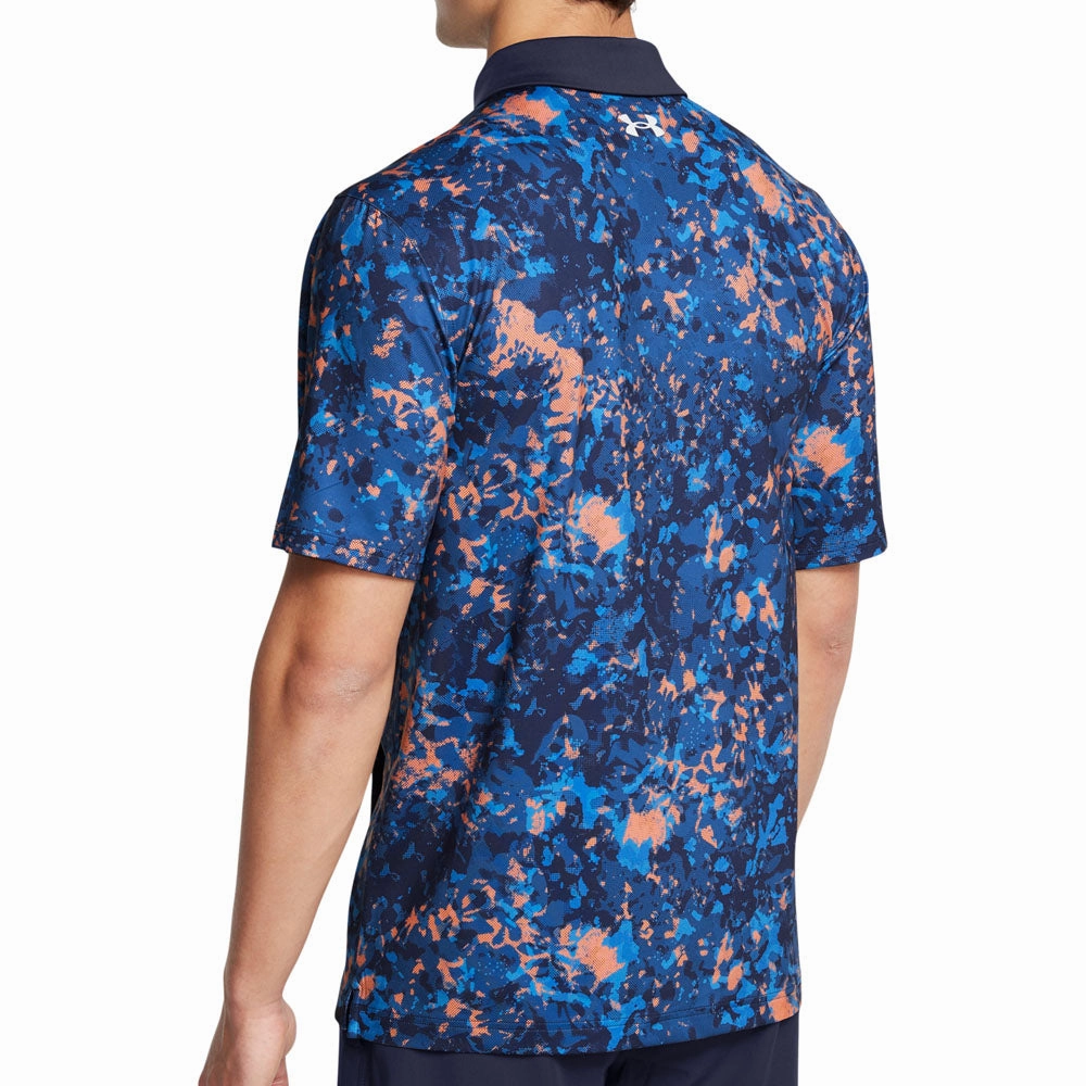 Under Armour T2G Printed Polo Shirt - Flare Orange/Tech Blue Unisex Fit Soft and breathable