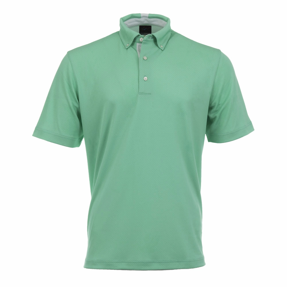Greg Norman Weatherknit Seaside Polo Shirt - Seagreen Breathable Wearable Easy Care Fabric
