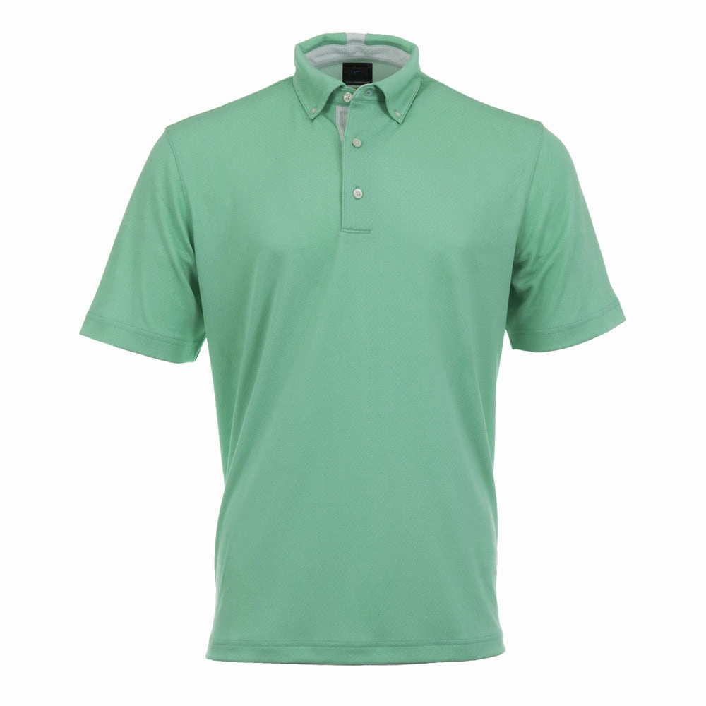 Versatile Look Casual Chic Wear Greg Norman Weatherknit Seaside Polo Shirt - Seagreen