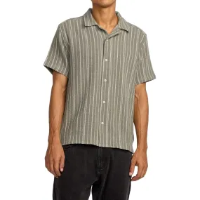 RVCA Vacancy Stripe Shirt - Light Olive Functional Fashion Striped Design