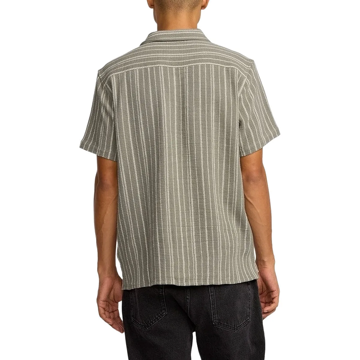 RVCA Vacancy Stripe Shirt - Light Olive Unique Design Odor Resistant