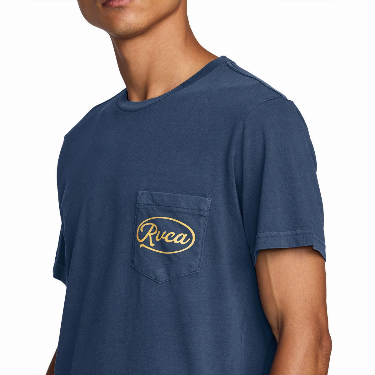 Urban Fashion Look RVCA Contact Scripts Pocket T-Shirt - Moody Blue