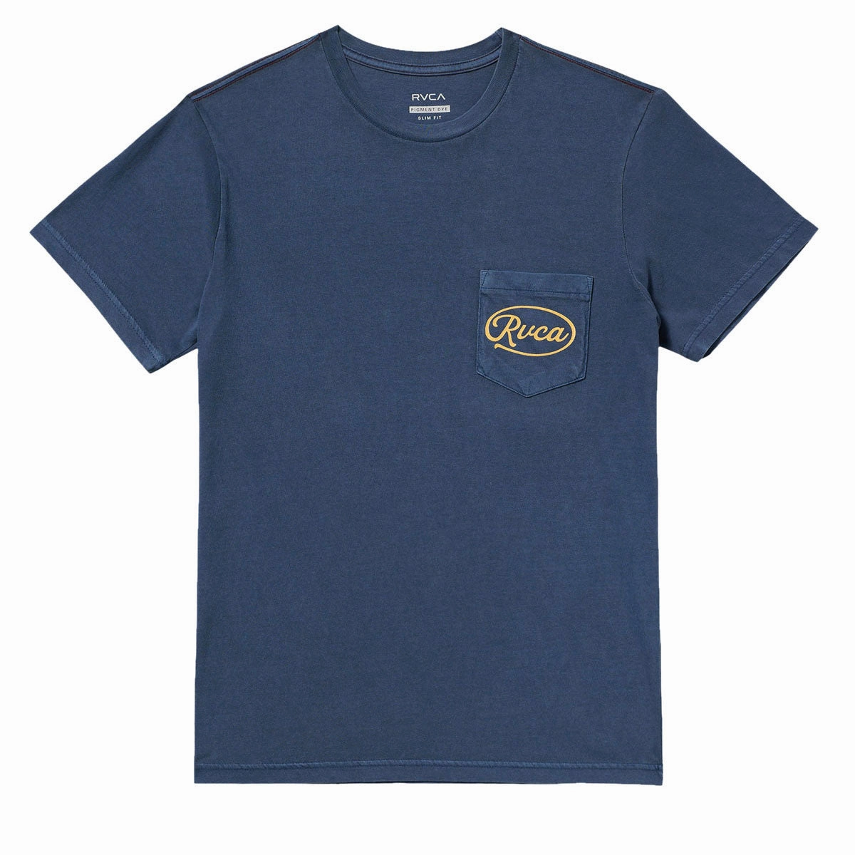 RVCA Contact Scripts Pocket T-Shirt - Moody Blue MicroPiqueKnit