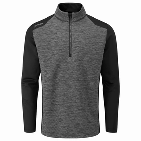 Casual Outfit Ping Mellor 1/2 Zip Sweater - Asphalt Marl/Black