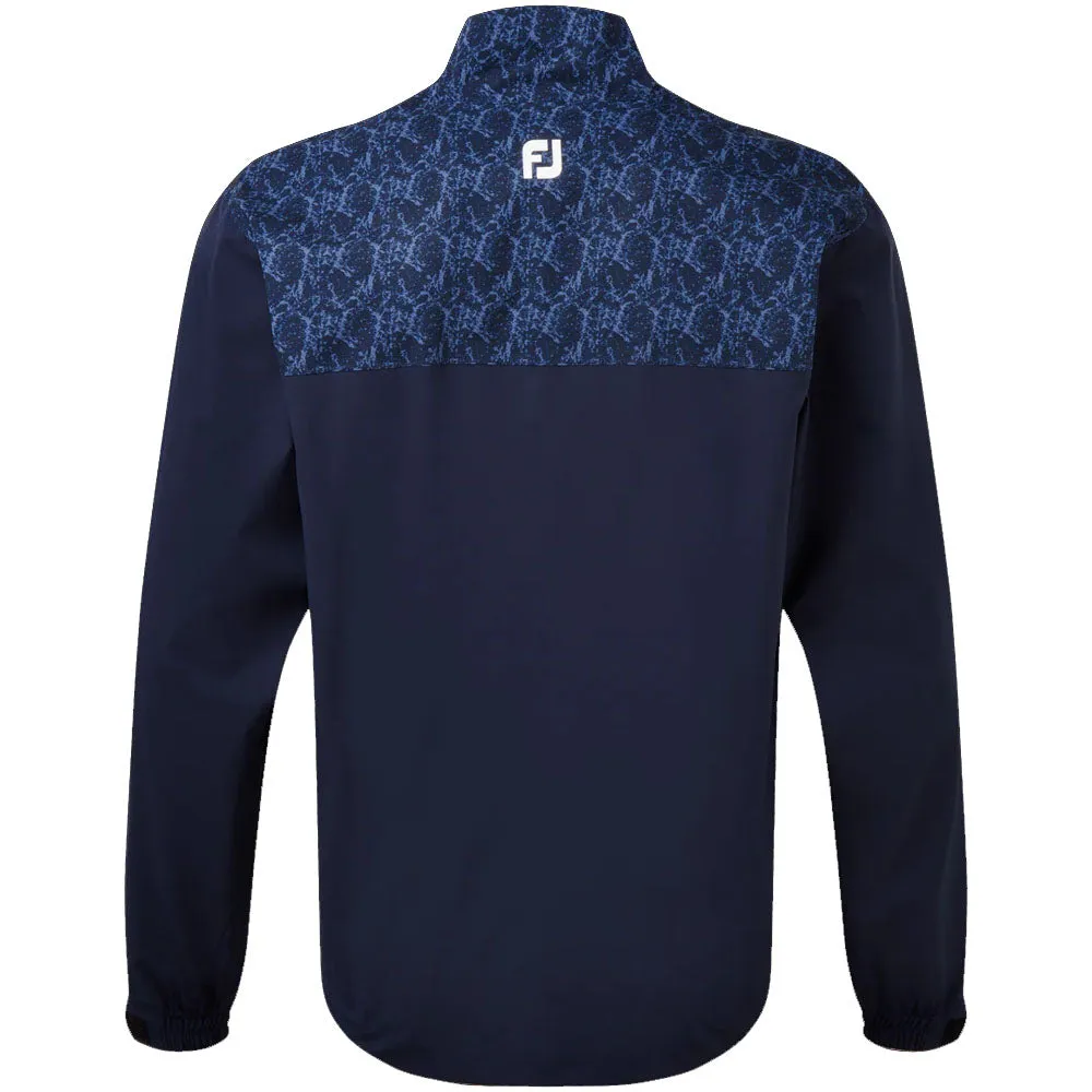Glow In The Dark Trim Crisp Clean Fit FootJoy HydroLite Waterproof Jacket - Navy/Marble Print