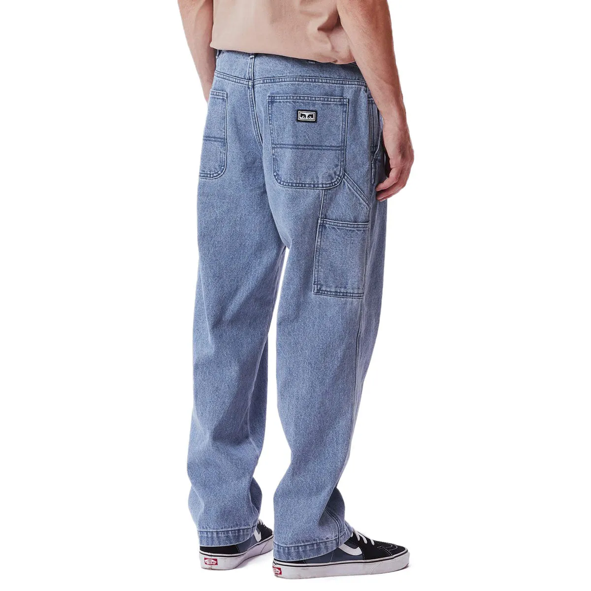 Obey Organic Hardwork Carpenter Jeans - Light Indigo Daily Style High Rise
