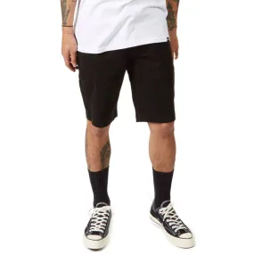 CCS Stretch Chino Shorts - Black Leather Look
