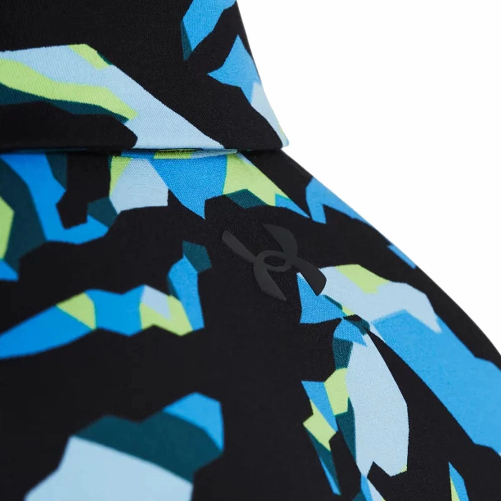 QuickDry Material Timeless and Chic Under Armour Playoff 3.0 Printed Polo Shirt - Black/Capri/Black