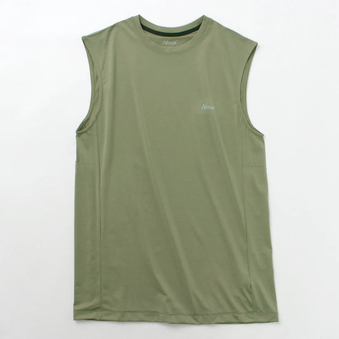 NANGA / Dry base layer no sleeve tee Fade Resistant Coating Ultra Soft Blend