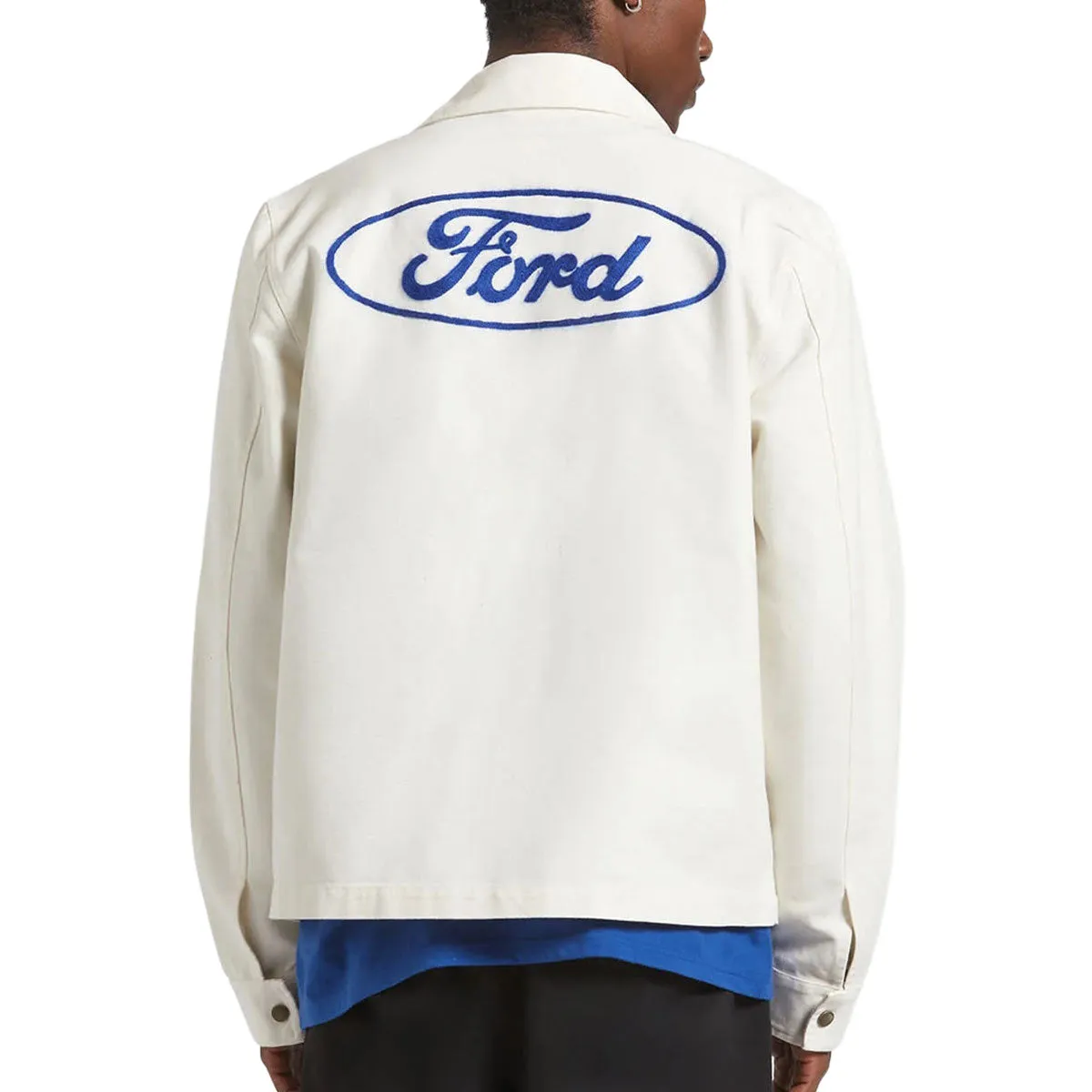 MultiPocketStyle Brixton x Ford Number One Garage Jacket - Wimbleton White