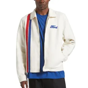 Brixton x Ford Number One Garage Jacket - Wimbleton White Anti Pilling Surface StretchFit Silhouette