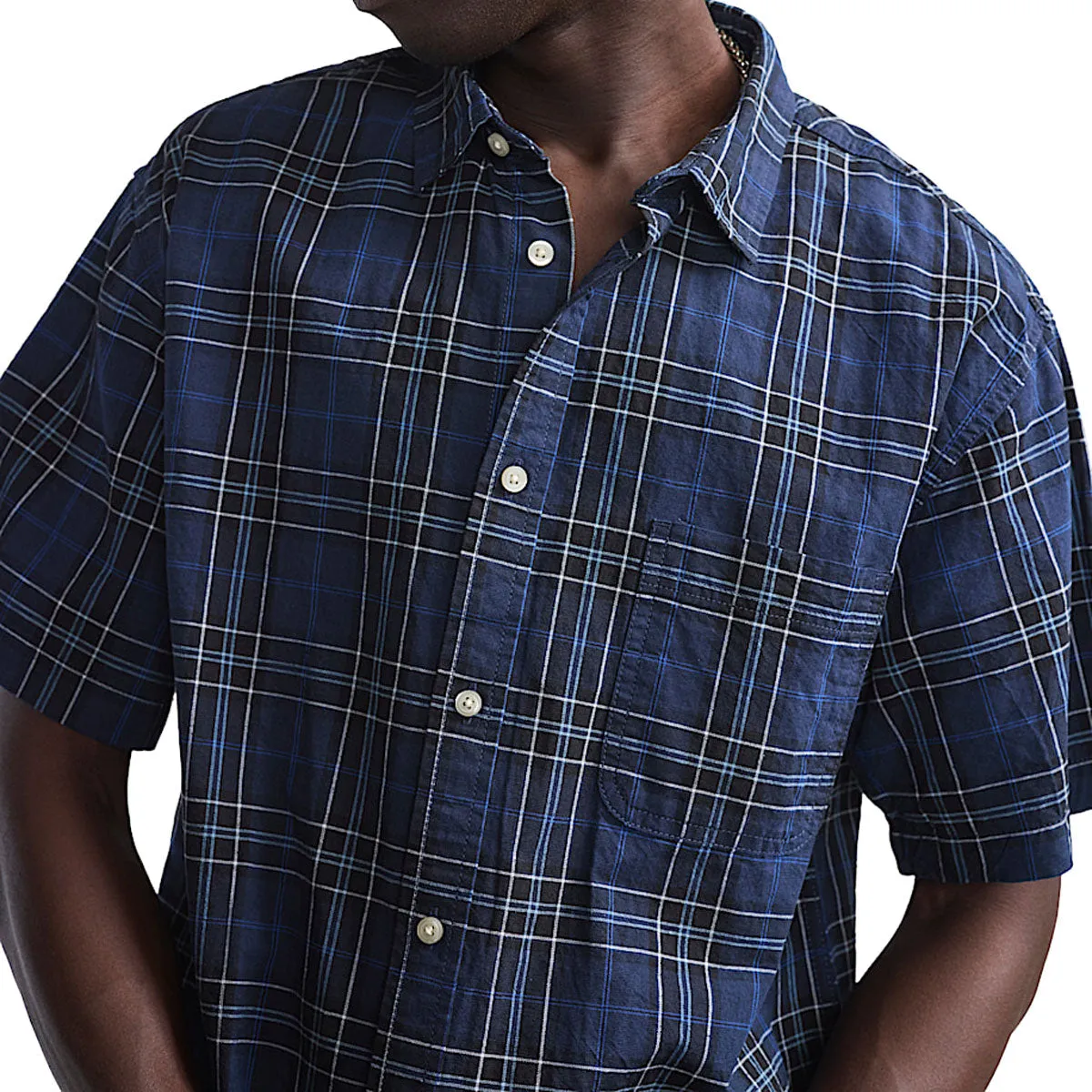 Stretchable Material Comfort-First Vans Lawson Plaid Shirt - Parisian Night/Black