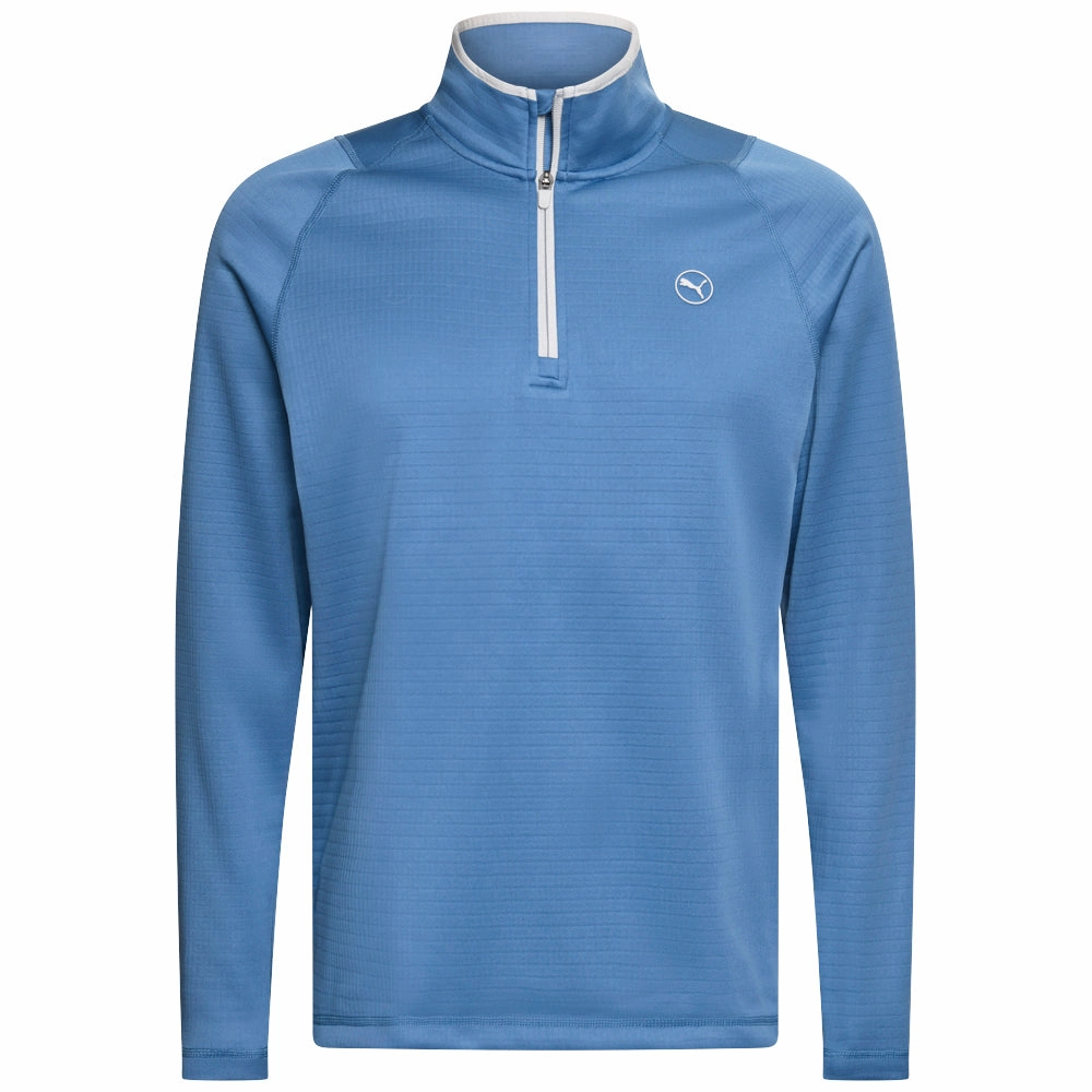 Hiking Essential Puma Waffle Fleece 1/4 Zip Sweater - Blue Horizon