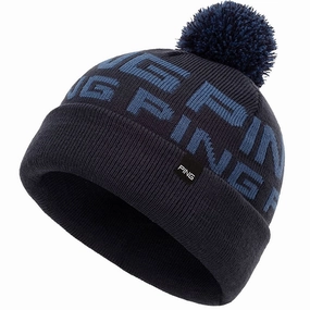 Ombre effect Beanie Design Ping Logo Bobble Beanie - Navy/Blue