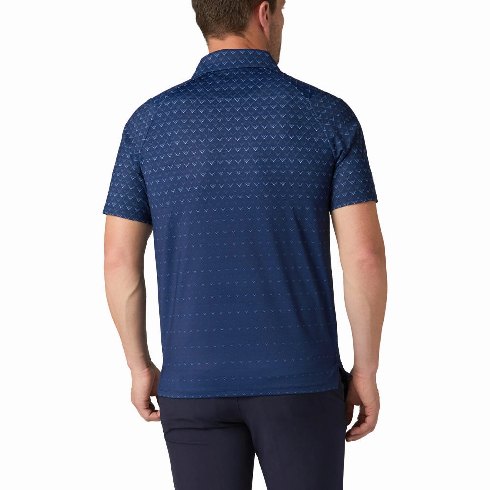 Callaway Engineered Chev Ombre Print Polo Shirt - Peacoat Comfortable Fit Wear