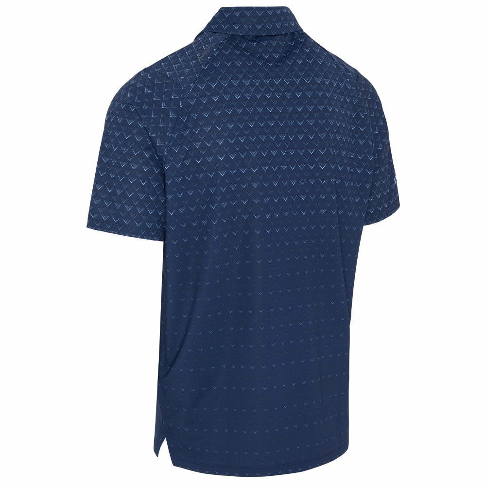 Callaway Engineered Chev Ombre Print Polo Shirt - Peacoat Simple and Relaxed