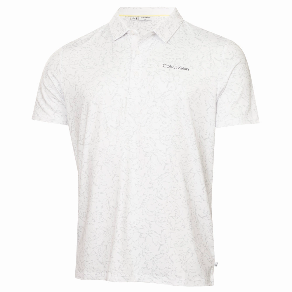 Minimalist Look Calvin Klein Abstract Watercolour Printed Polo Shirt - White