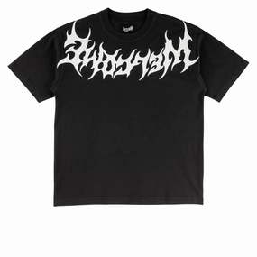 Welcome Collar Garment Dyed T-Shirt - Black Recycled Polyester Blend