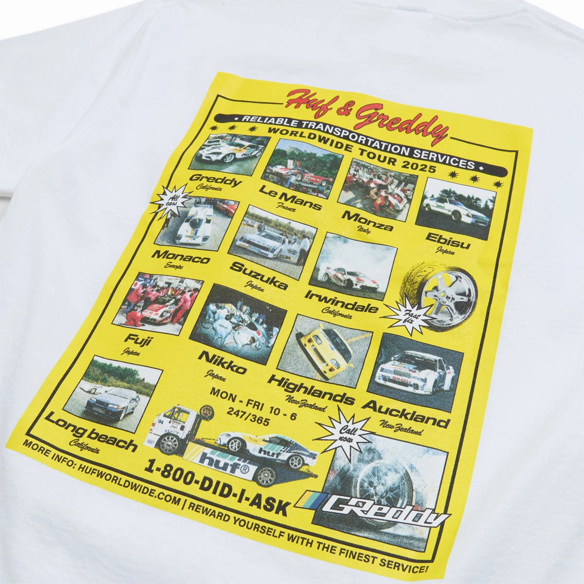 Practical Wear HUF x Greddy Tour T-Shirt - White