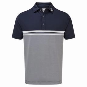 Washable fabric FootJoy Lisle End on End Stripe - Navy/White