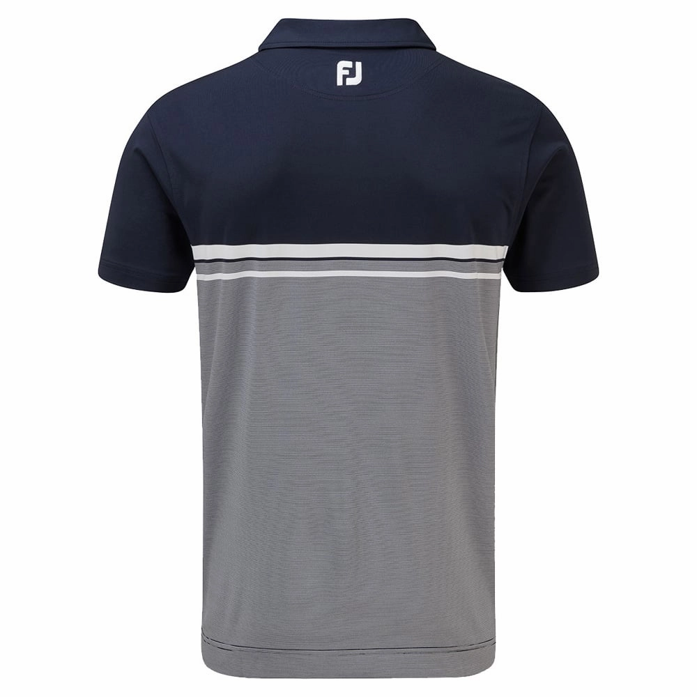 Quality Comfort FootJoy Lisle End on End Stripe - Navy/White