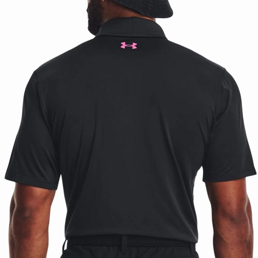 Under Armour Playoff 3.0 Low Round Stripe Polo Shirt - Black/Jet Grey/Rebel Pink Comfortable apparel Urban Style Trend
