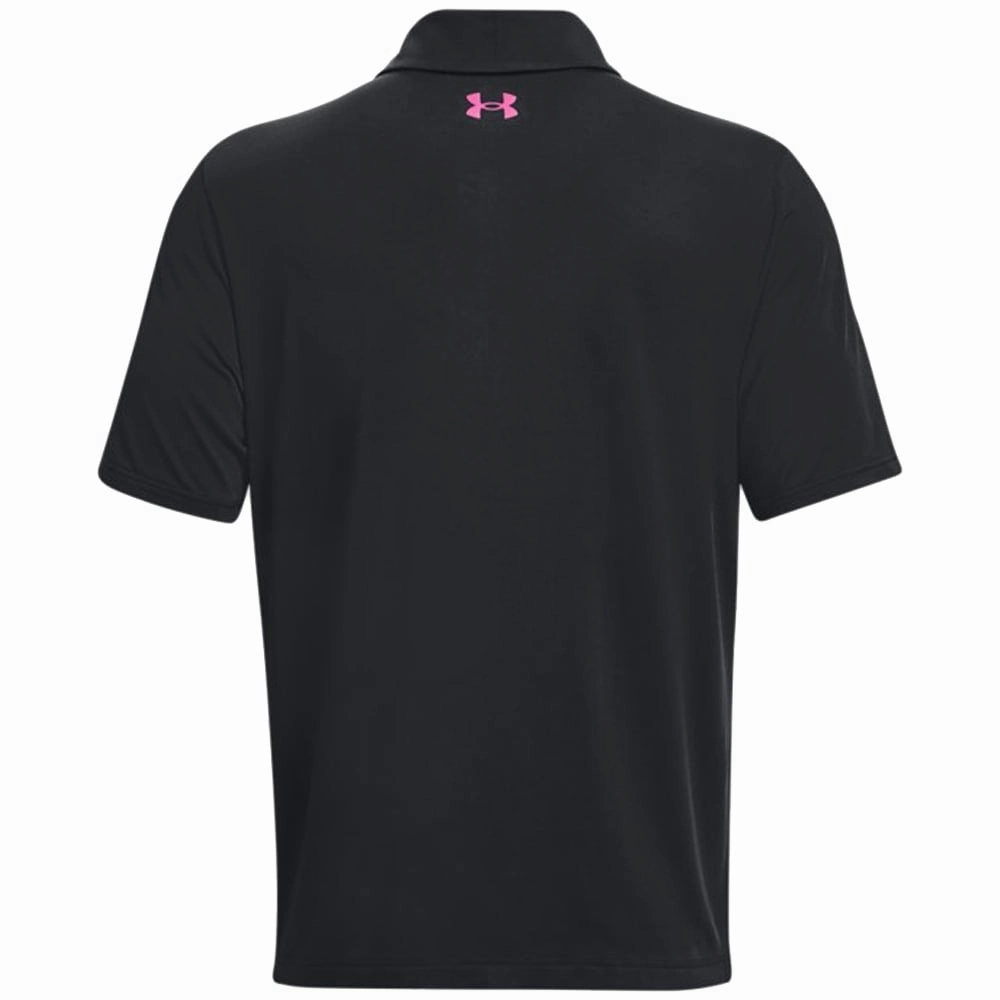Layering Must-Have Under Armour Playoff 3.0 Low Round Stripe Polo Shirt - Black/Jet Grey/Rebel Pink